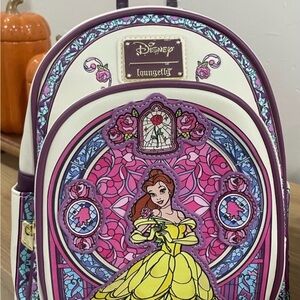 Loungefly Disney Beauty and the Beast Belle Stained Glass Portrait Mini Backpack